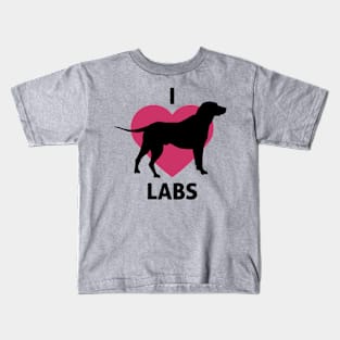 I Heart Labs Dog Love design Kids T-Shirt